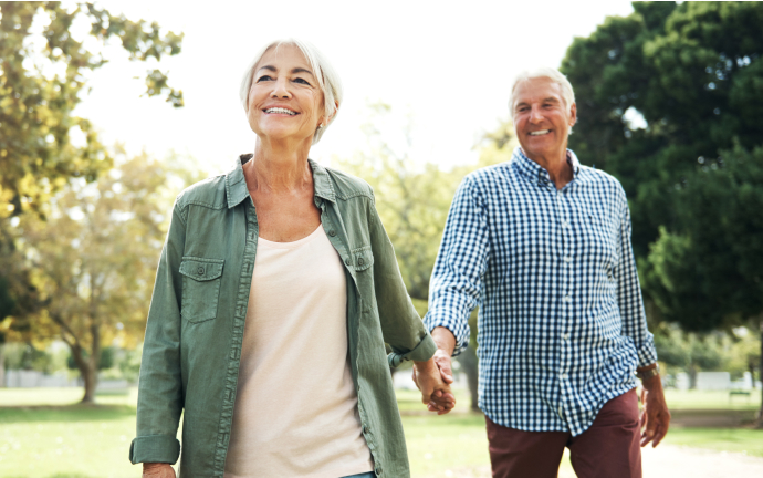 a couple enjoying a walk