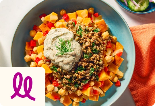 Wellina Mediterranean Style Beef Bowl with Sweet Potato Medley