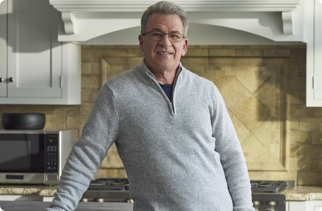 man in kitchen