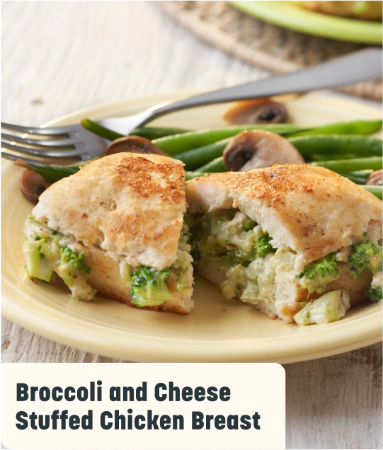 Broccoli and Cheese Stuffed Chicken Breast