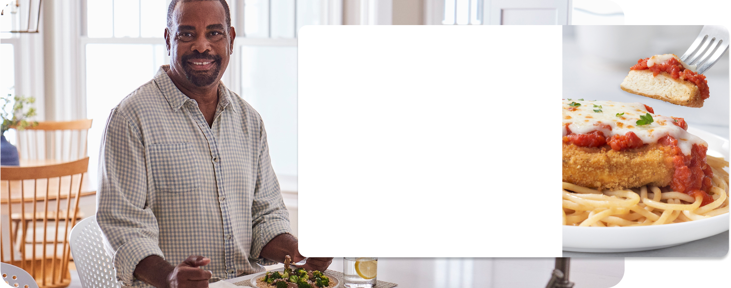 woman sitting at table preparing to eat meal