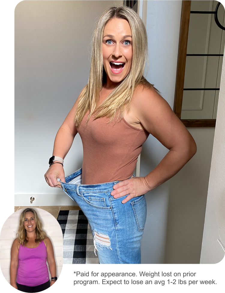 Susan before and after. *Compenstaed for appearance. Expect to lose an average 1-2 pounds per week.